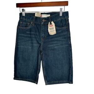 New Levi's Boys' 505 Denim Blue Jean Shorts regular fit Size 10 BNWT